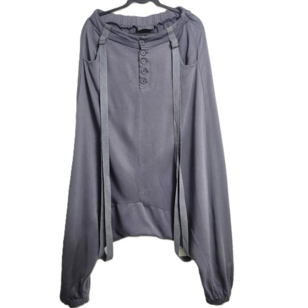 MIA INSPIRATION Avant-Garde Harem Skirt Pants  Gray 100% Cotton  Size L